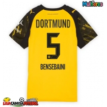 Camisa de Futebol Borussia Dortmund Ramy Bensebaini #5 Equipamento Principal Mulheres 2025-26 Manga Curta